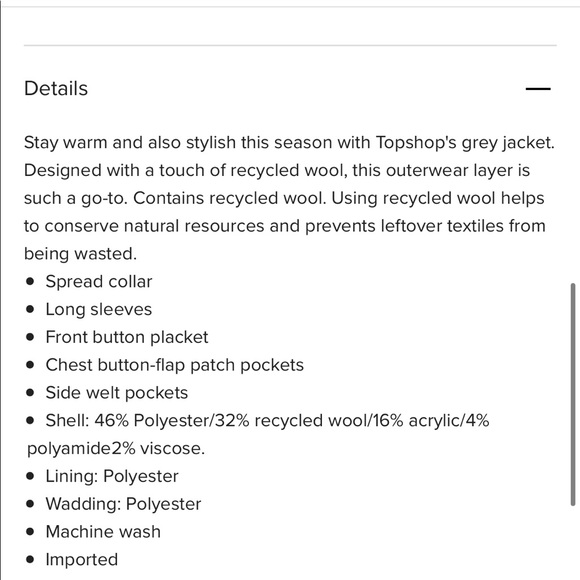 Topshop Tall Wool-Blend Jacket - Picture 5 of 5